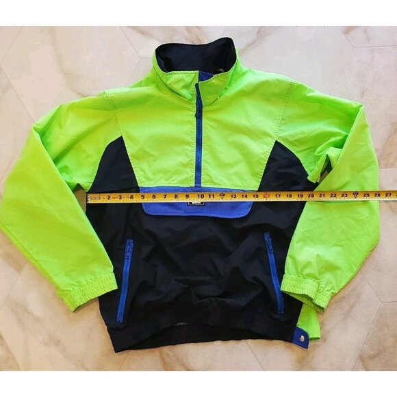 Woolrich Men's S Jacket Anorak 1/2 Zip Windbreaker Pullover VTG 90s Neon Green - Picture 3 of 10